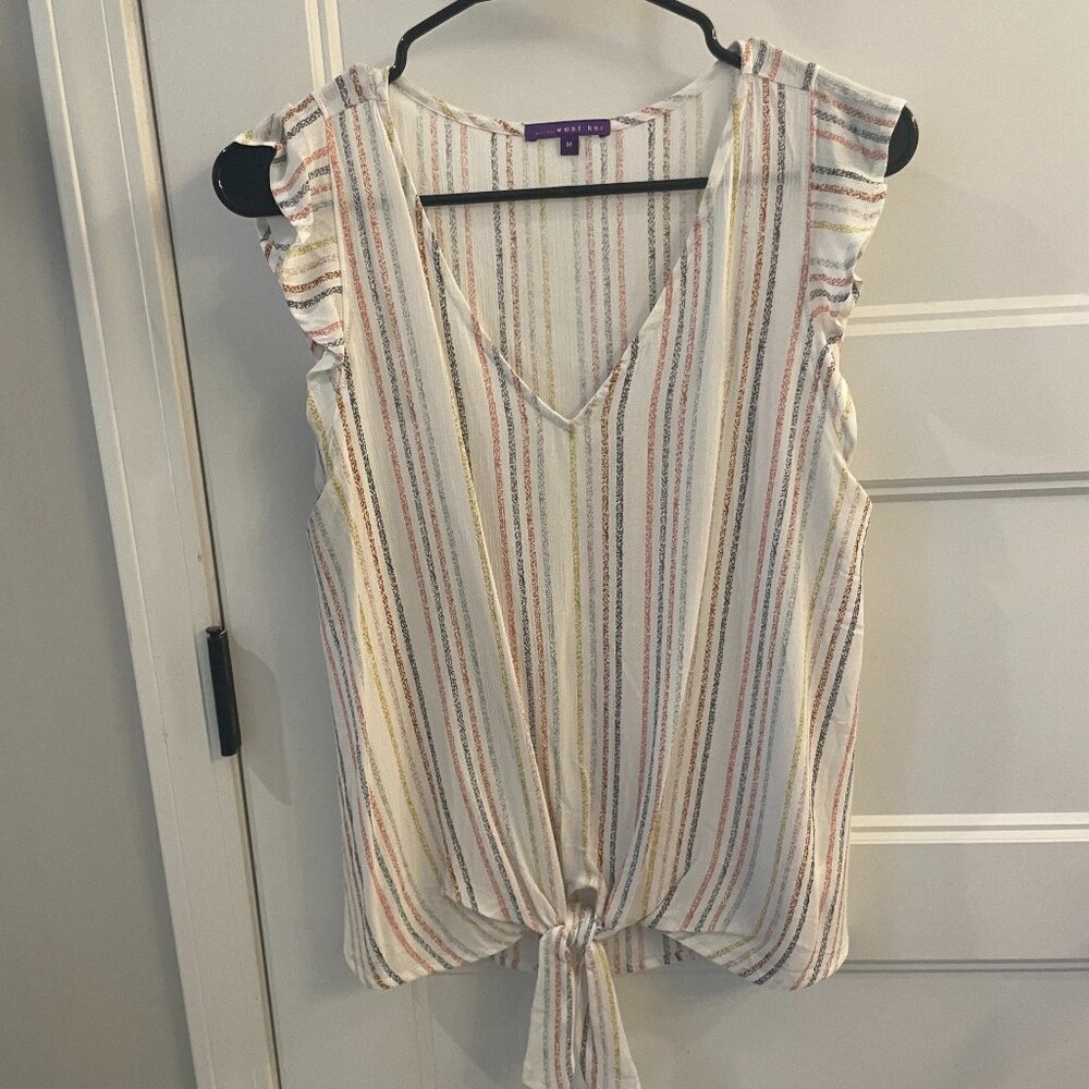 West Kei front tie multi colored top